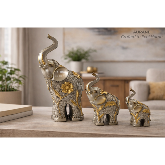 Prosperity Elephant Family Figurines