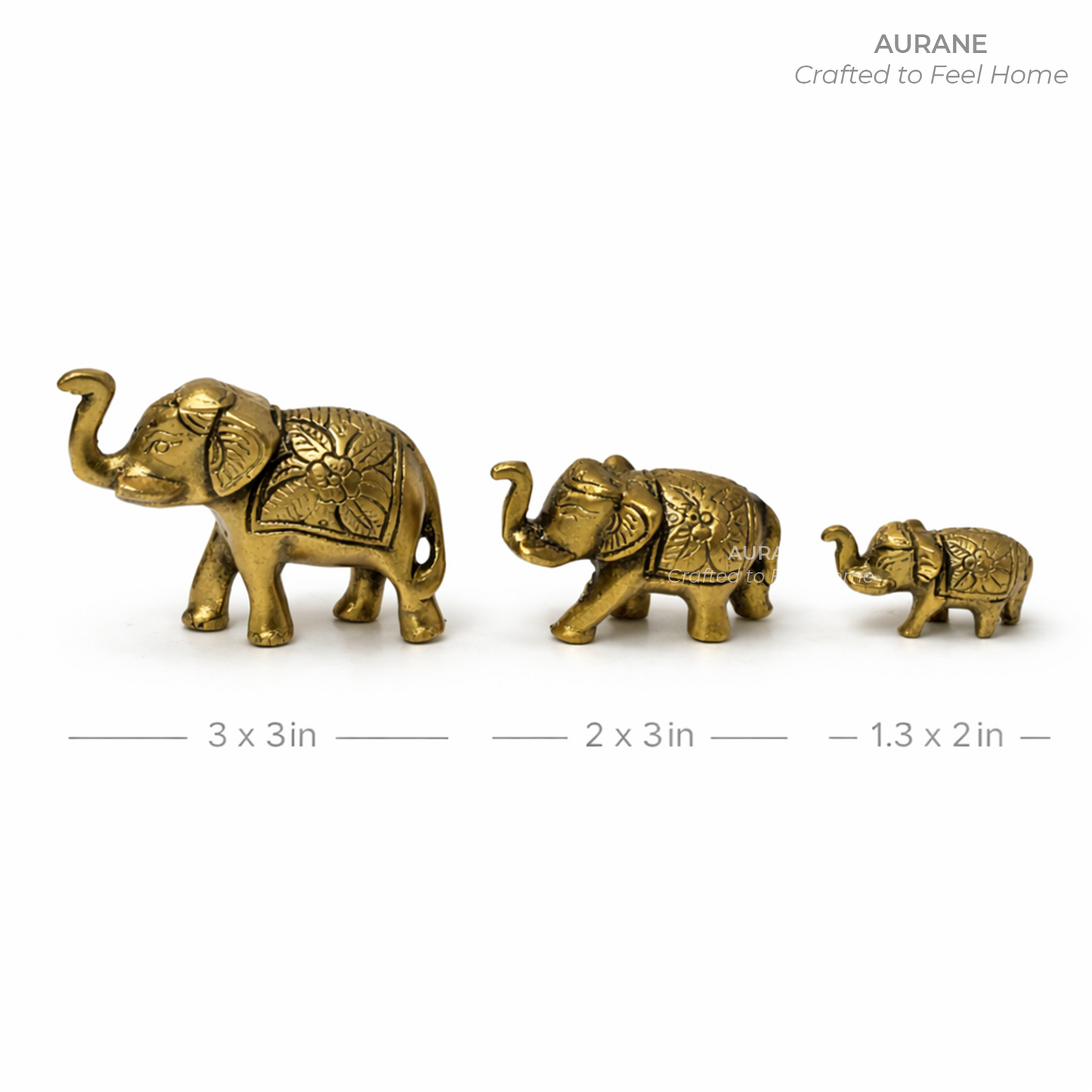 Metal Elephant Trio Table Decor Set