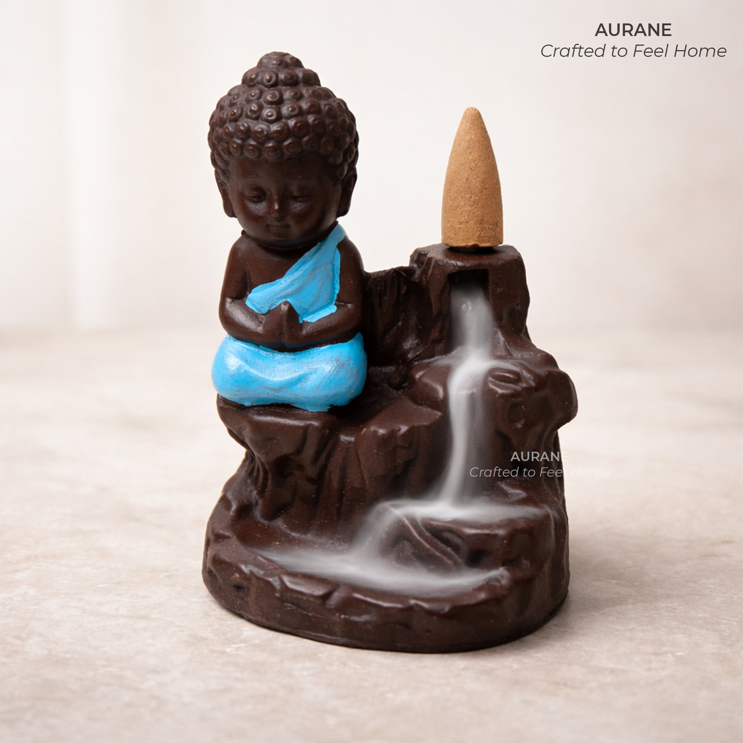 Calm Buddha Backflow Incense Table Decor - Blue