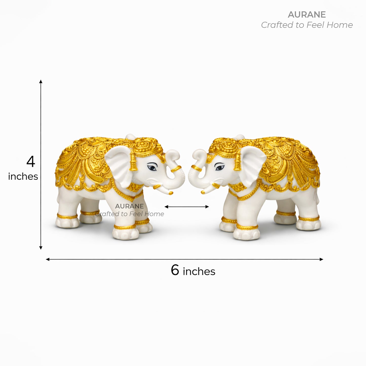 White Elephant Pair Table Decor