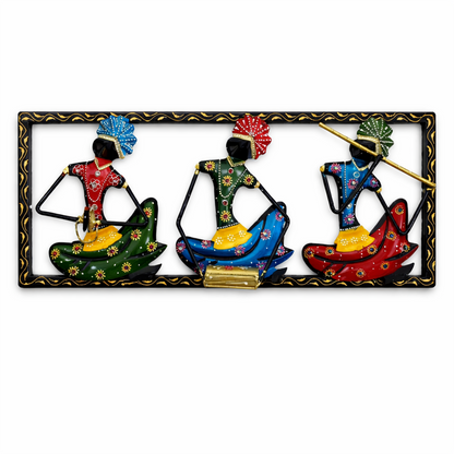 Handcrafted Metal Musicians Wall Hanging Panel