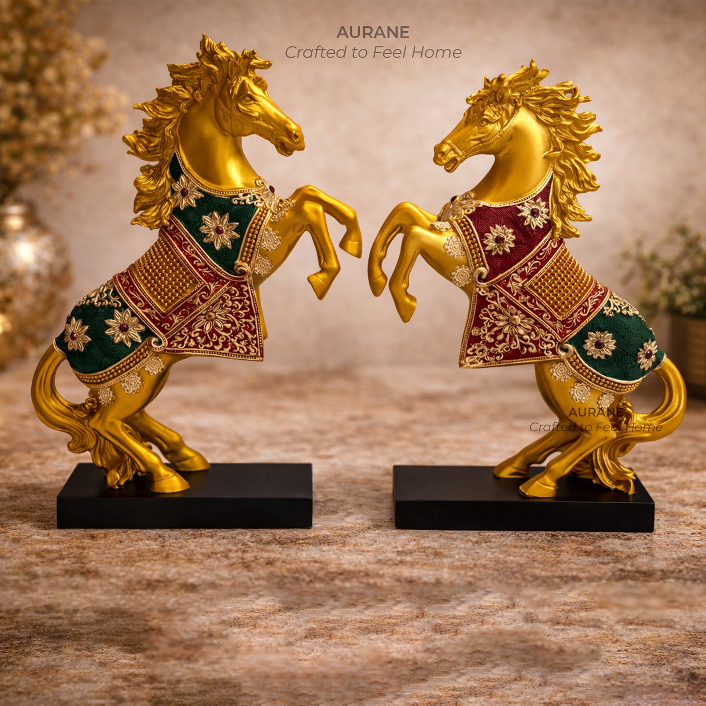 Premium Horse Pair Table Decor