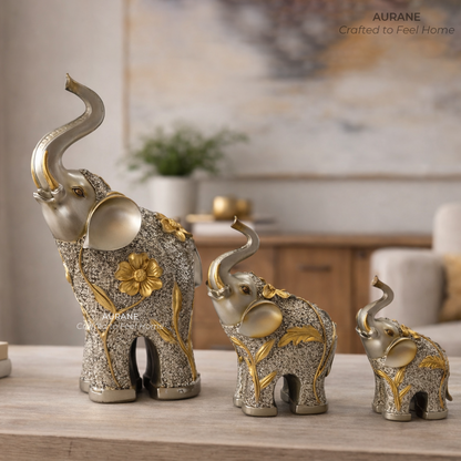 Prosperity Elephant Family Figurines