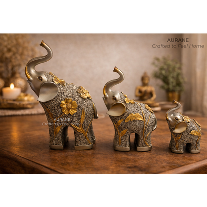 Prosperity Elephant Family Figurines