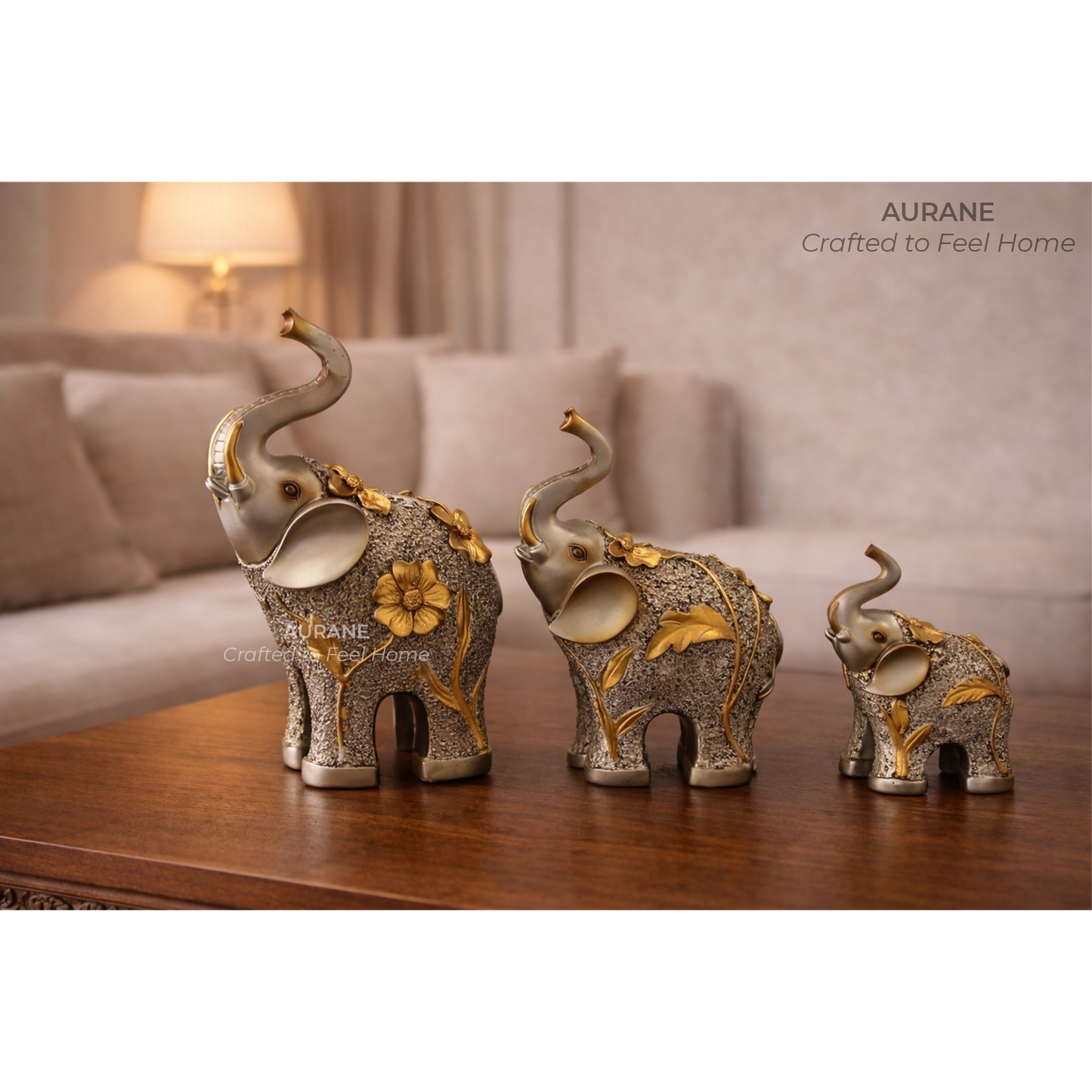 Prosperity Elephant Family Figurines