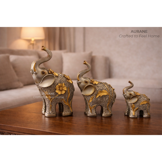 Prosperity Elephant Family Figurines