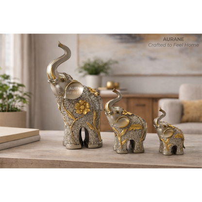 Prosperity Elephant Family Figurines