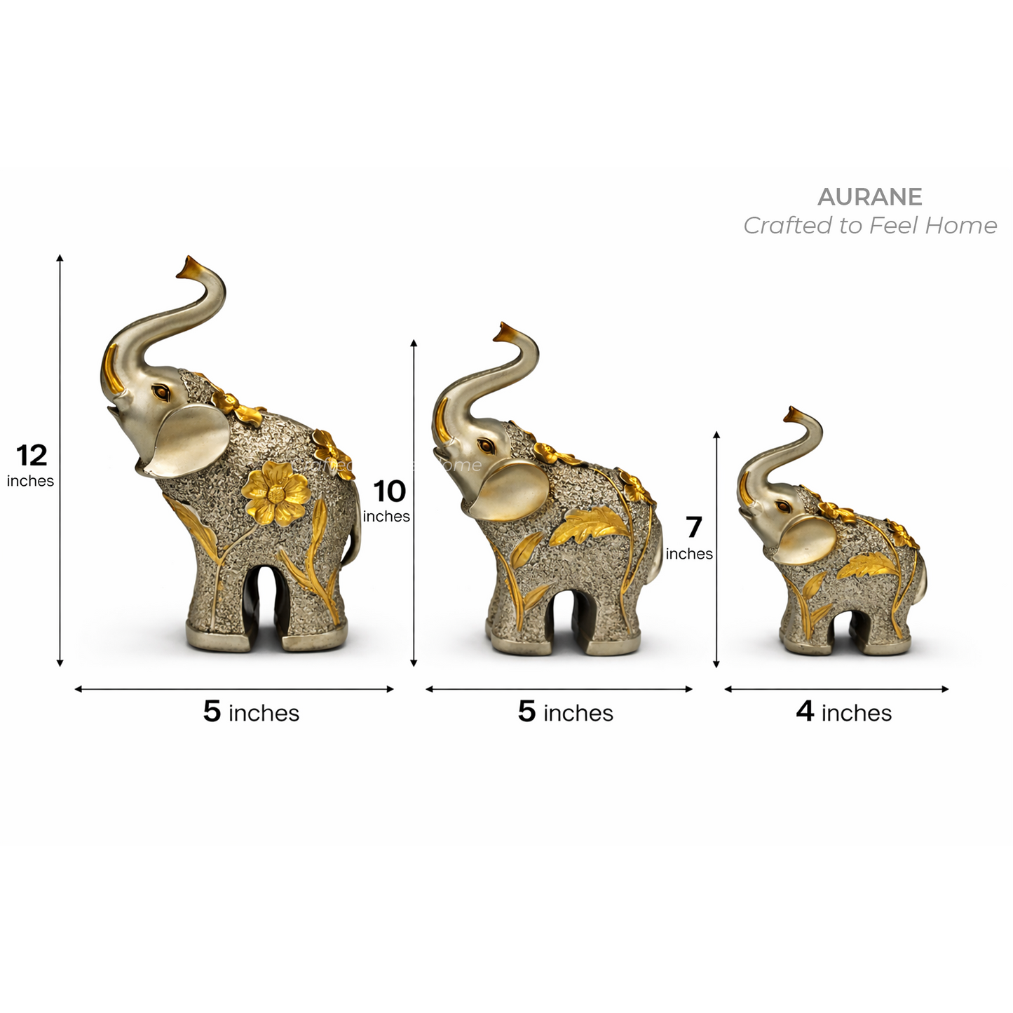 Prosperity Elephant Family Figurines