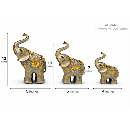 Prosperity Elephant Family Figurines
