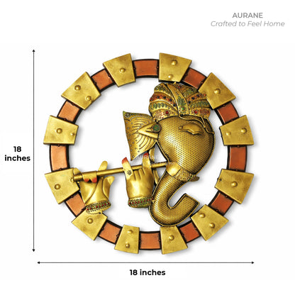Ganesha Flute Circle Wall Decor
