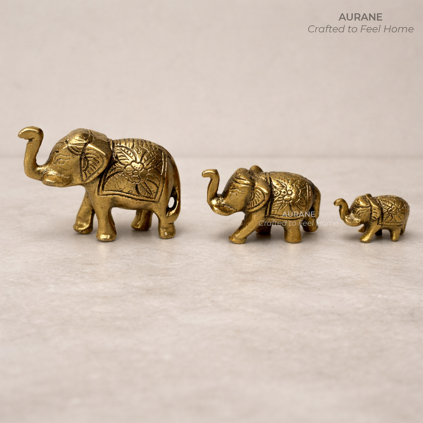 Metal Elephant Trio Table Decor Set