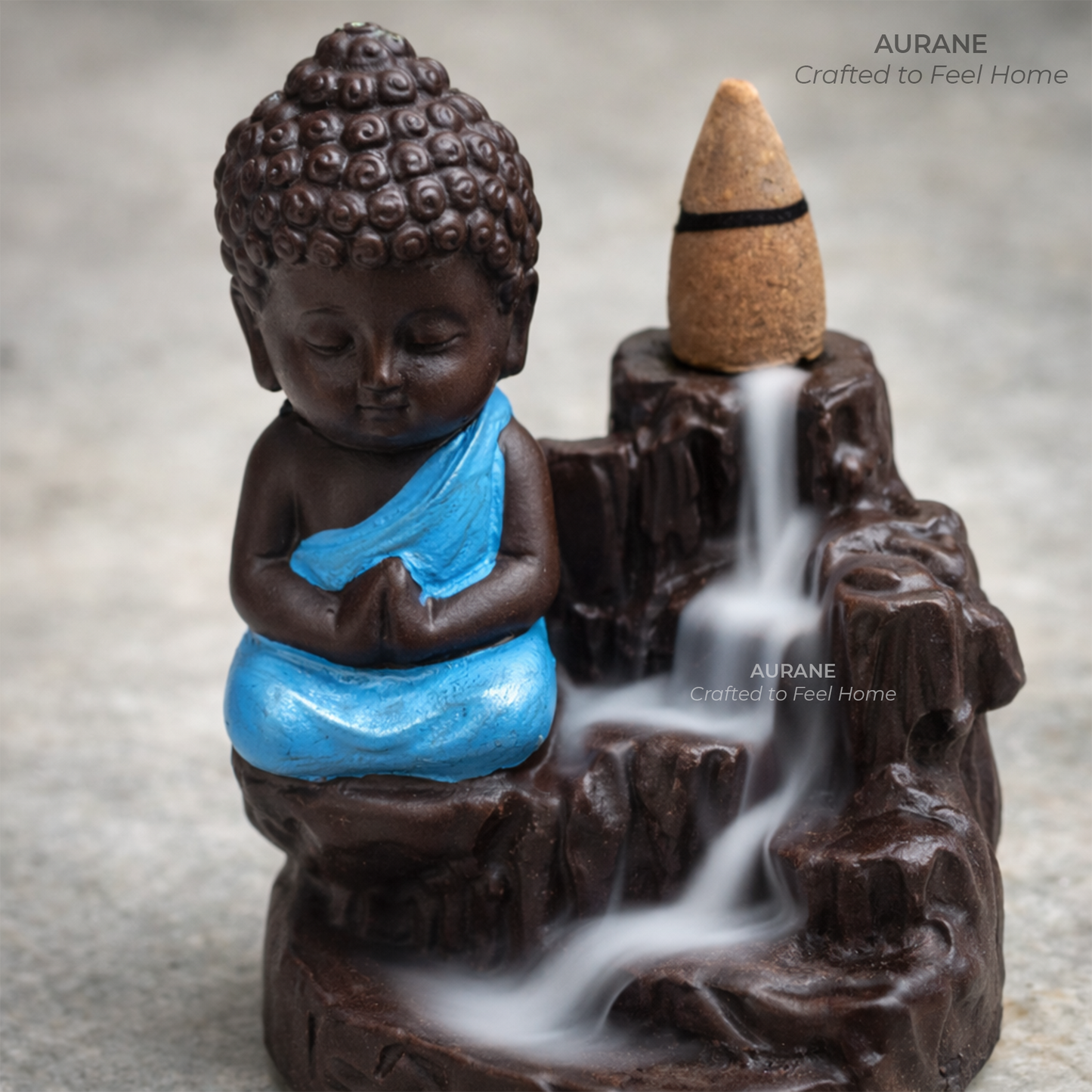 Calm Buddha Backflow Incense Table Decor - Blue