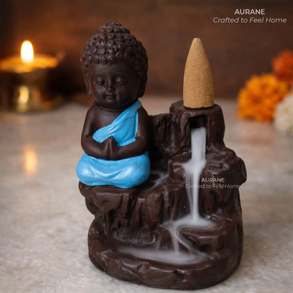 Calm Buddha Backflow Incense Table Decor - Blue
