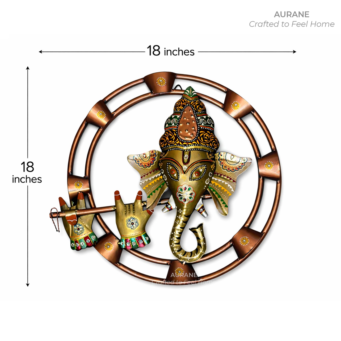 Handcrafted Metal Ganesha Wall Hanging Vastu Decor