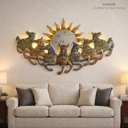 7 Horse Lucky Lighted Wall Decor