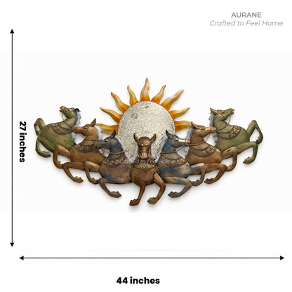 7 Horse Lucky Lighted Wall Decor