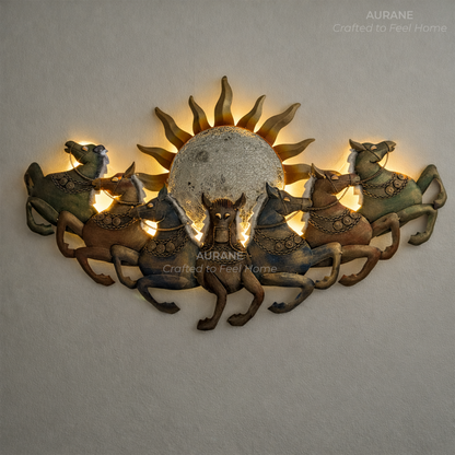 7 Horse Lucky Lighted Wall Decor