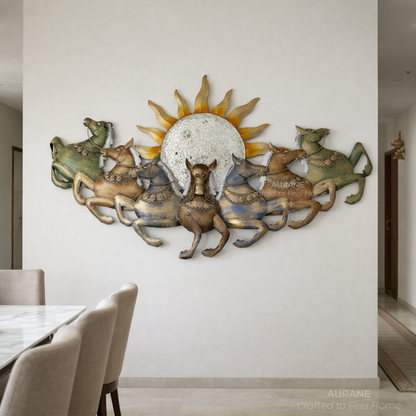 7 Horse Lucky Lighted Wall Decor