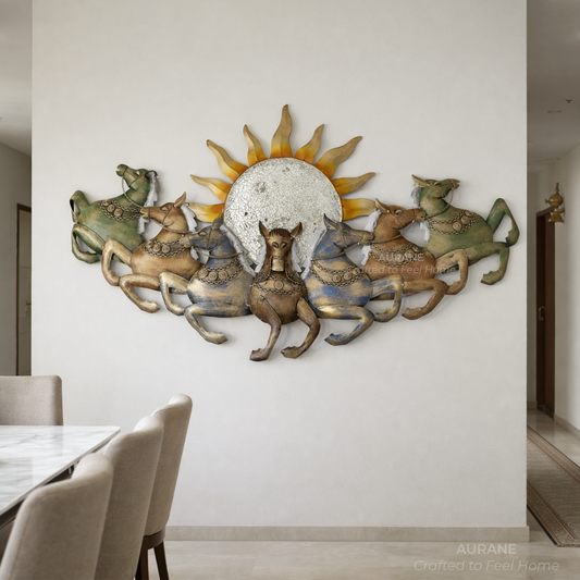 7 Horse Lucky Lighted Wall Decor