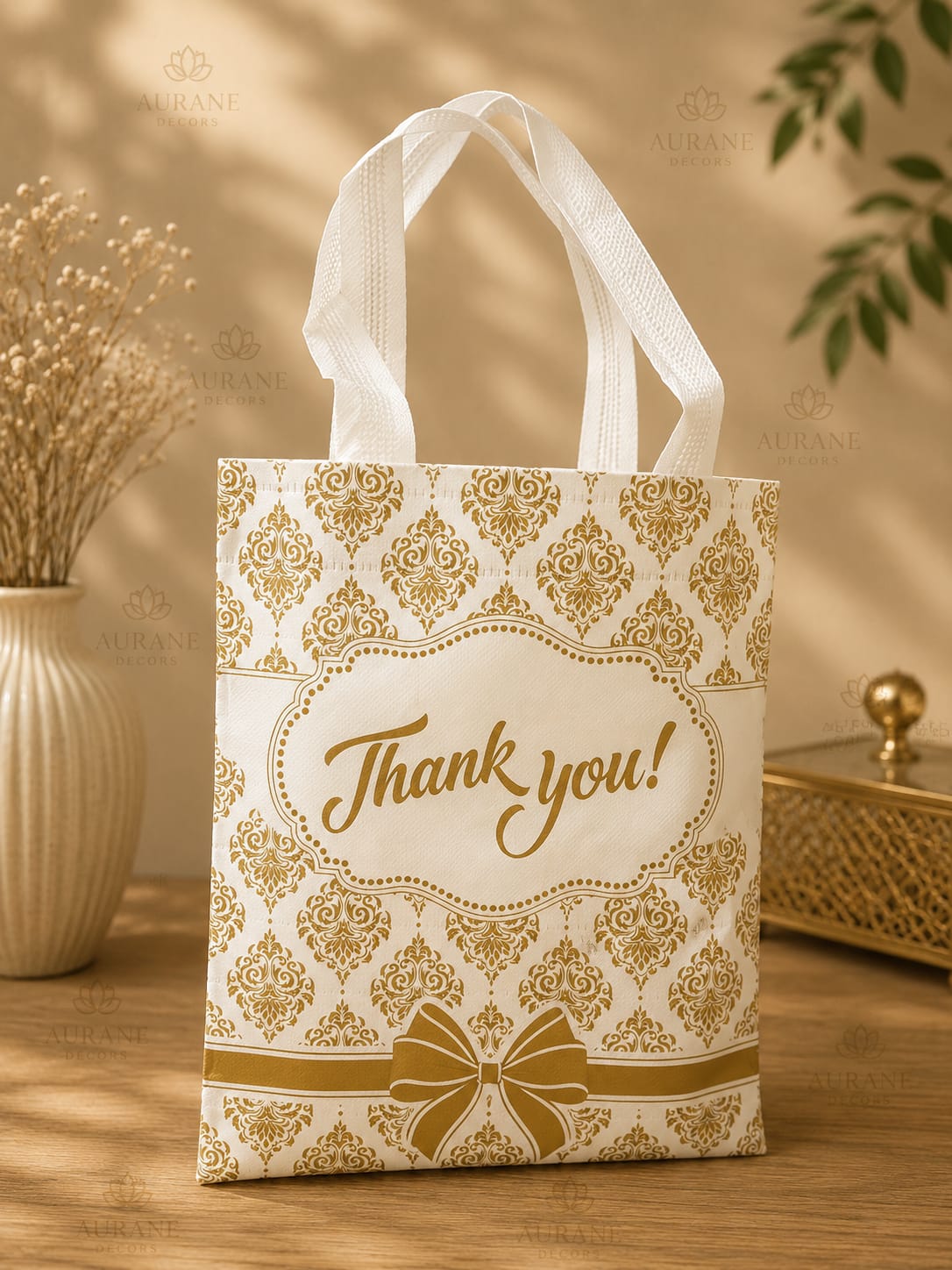 Damask Bow Thank You Bag premium return gift