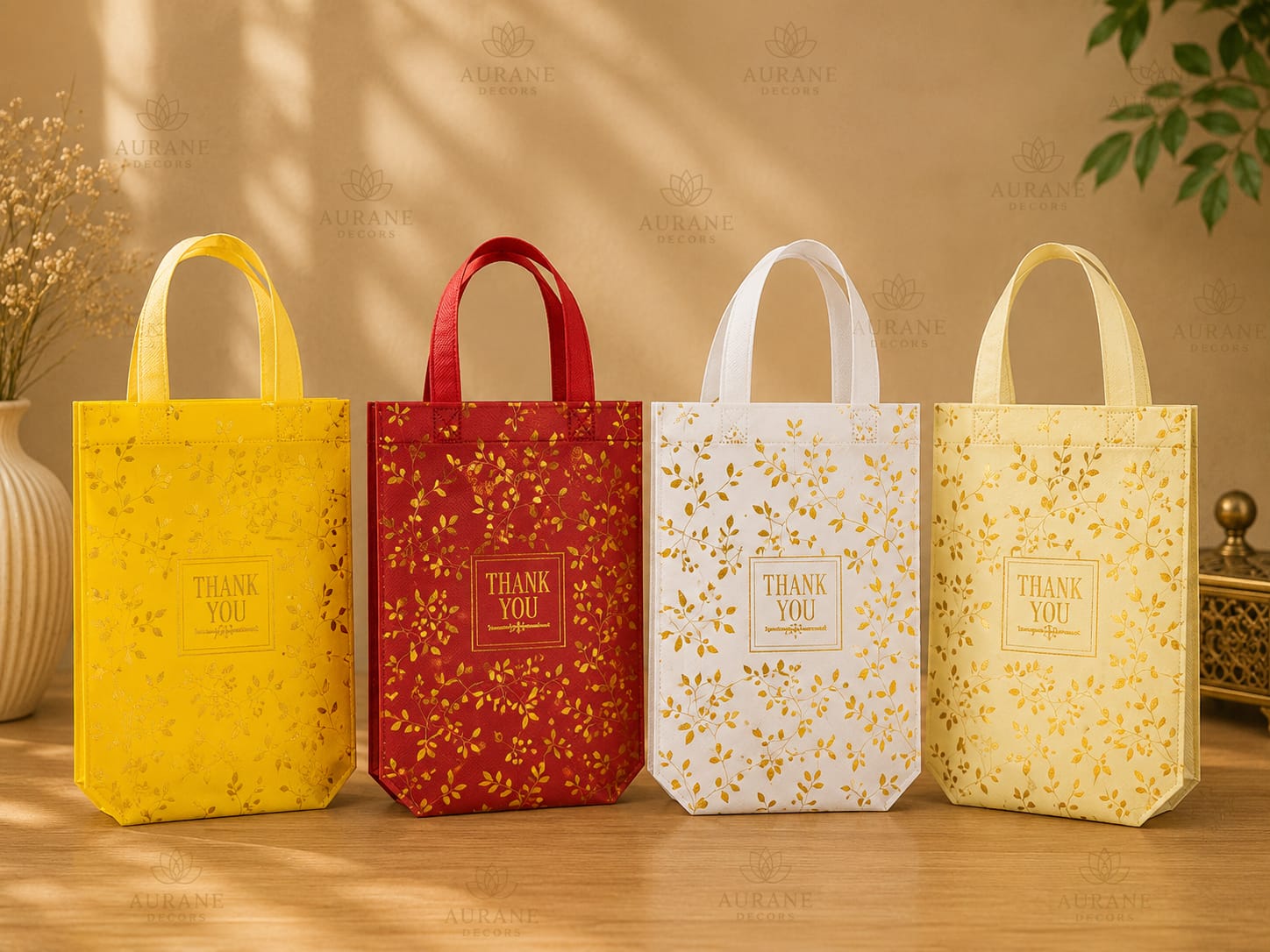 Golden Leaf Thank You Bag premium return gift