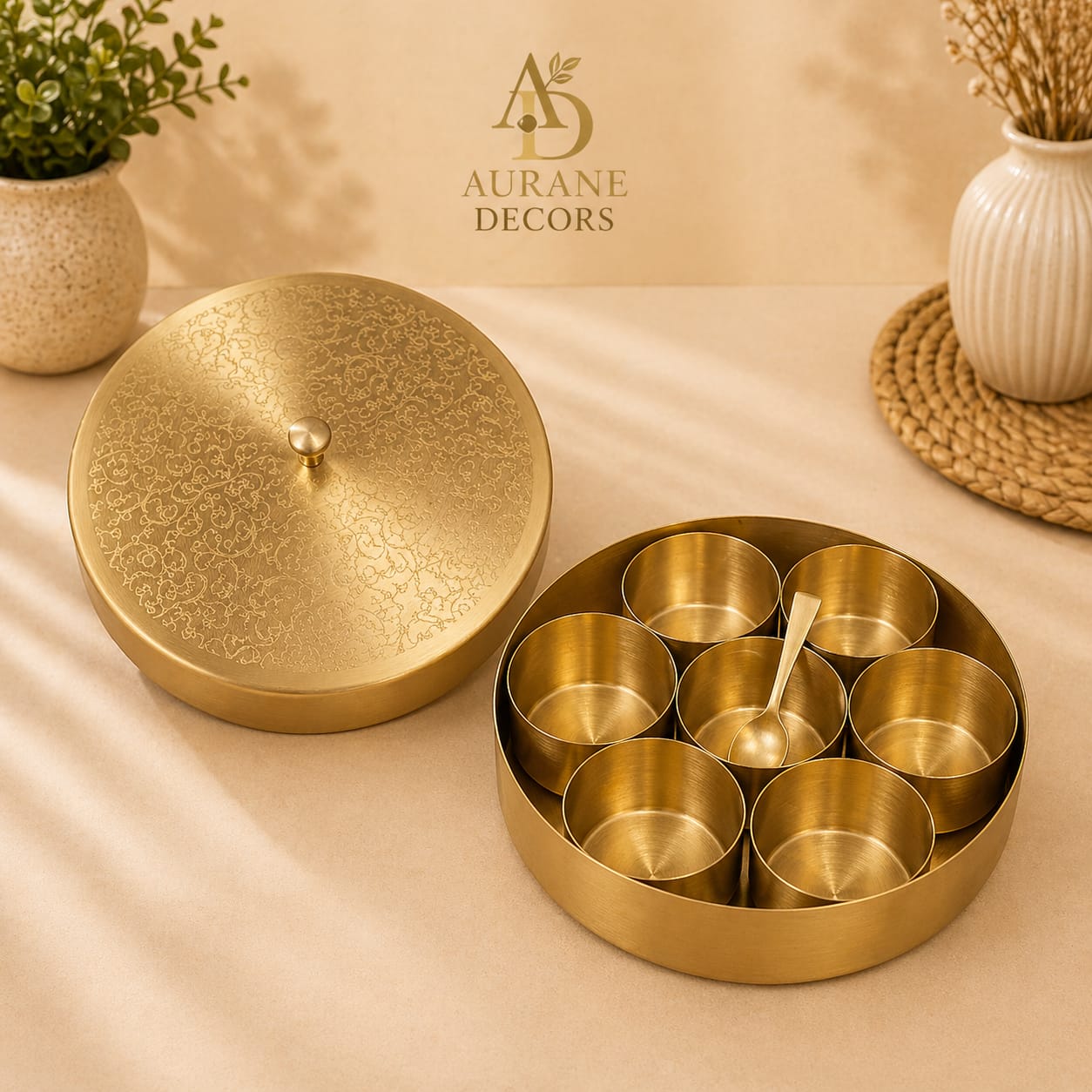 Brass Masala Dabba Spice Box premium return gift
