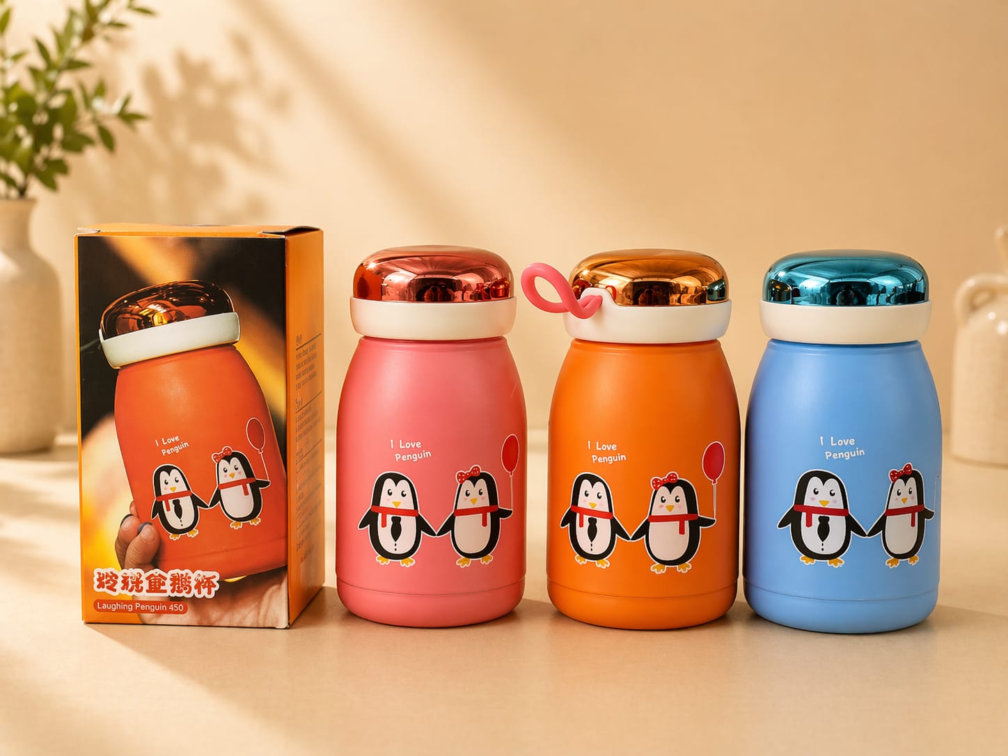 Laughing Penguin Thermos Bottle premium return gift